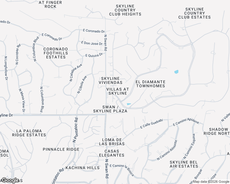 map of restaurants, bars, coffee shops, grocery stores, and more near 6547 North Turnberry Drive in Tucson
