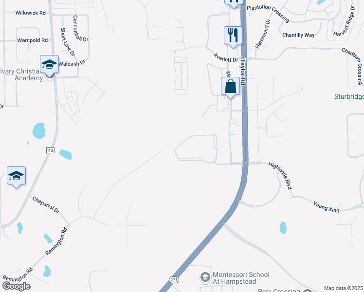 map of restaurants, bars, coffee shops, grocery stores, and more near 701 Taylor Oaks Circle in Montgomery