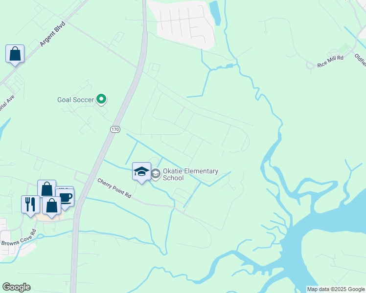 map of restaurants, bars, coffee shops, grocery stores, and more near 1569 Okatie Highway in Okatie