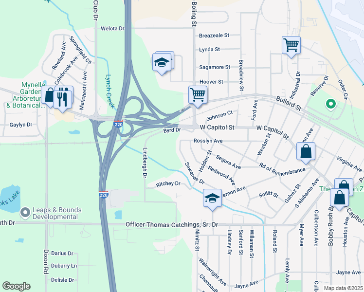 map of restaurants, bars, coffee shops, grocery stores, and more near 336 Sewanee Drive in Jackson