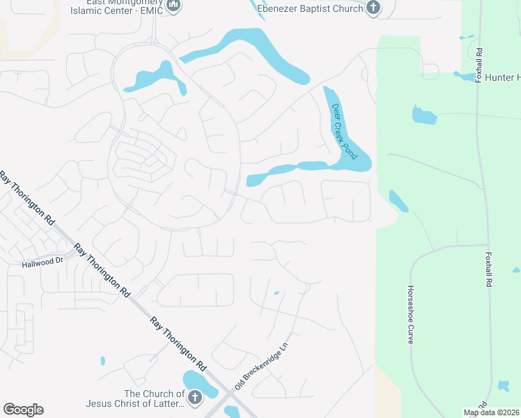map of restaurants, bars, coffee shops, grocery stores, and more near 9281 Springwood Court in Montgomery