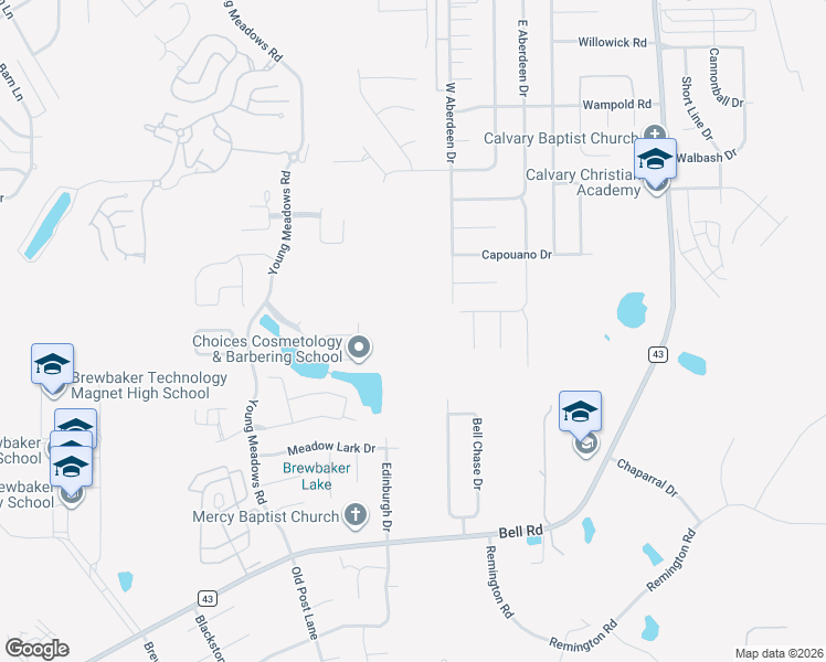 map of restaurants, bars, coffee shops, grocery stores, and more near 2464 Haddington Road in Montgomery