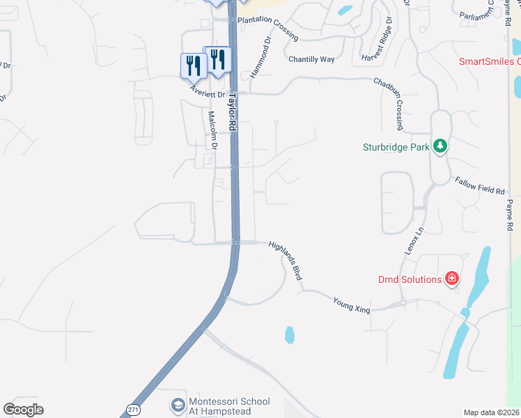 map of restaurants, bars, coffee shops, grocery stores, and more near 3640 Quad Parkway in Montgomery