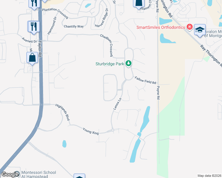 map of restaurants, bars, coffee shops, grocery stores, and more near 8212 Roanoke Court in Montgomery