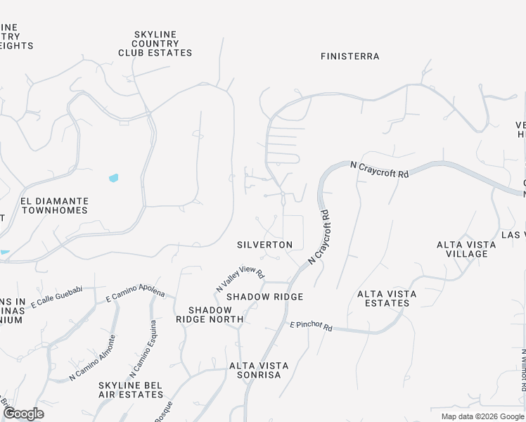 map of restaurants, bars, coffee shops, grocery stores, and more near 5531 East Silver Mine Place in Tucson