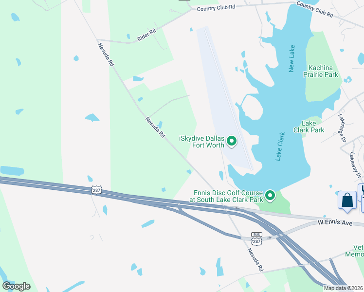 map of restaurants, bars, coffee shops, grocery stores, and more near 1900 Nesuda Road in Ennis