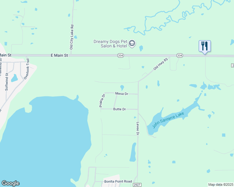 map of restaurants, bars, coffee shops, grocery stores, and more near 500 Mesa Drive in Mabank