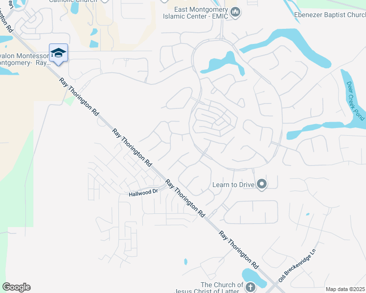 map of restaurants, bars, coffee shops, grocery stores, and more near 9318 Verdin Court in Montgomery