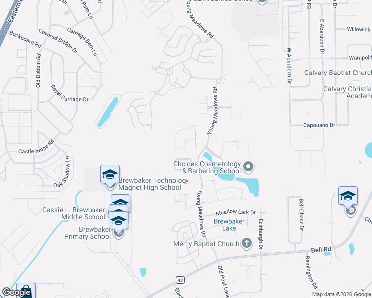 map of restaurants, bars, coffee shops, grocery stores, and more near 3940 Barons Court in Montgomery