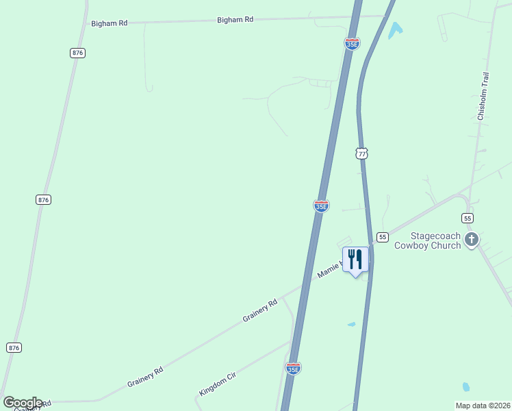 map of restaurants, bars, coffee shops, grocery stores, and more near 310 Grainery Road in Waxahachie