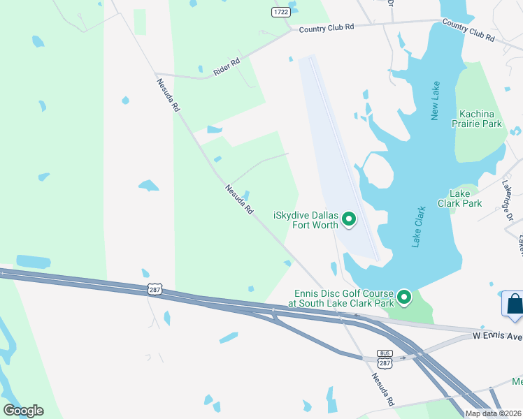 map of restaurants, bars, coffee shops, grocery stores, and more near 1900 Nesuda Road in Ennis