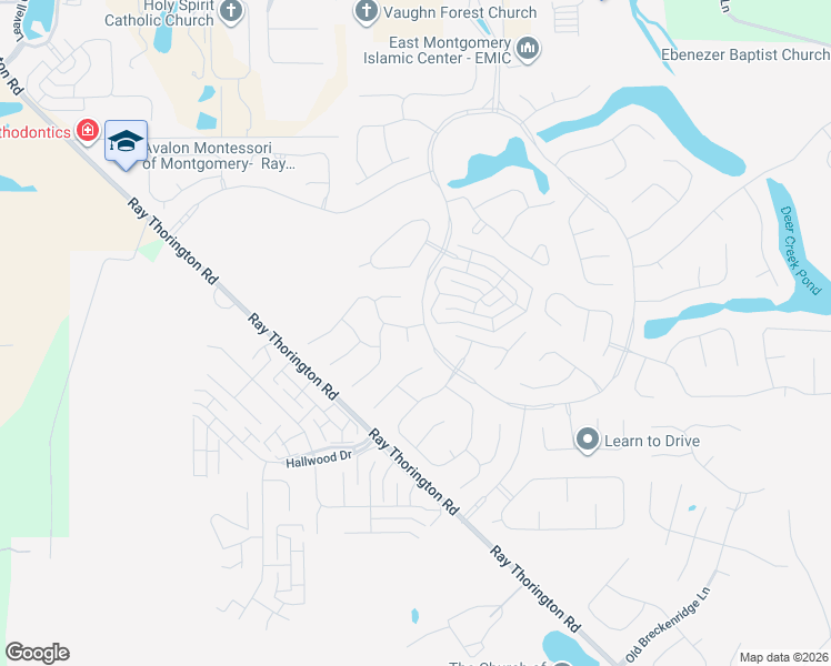 map of restaurants, bars, coffee shops, grocery stores, and more near 9318 Verdin Court in Montgomery