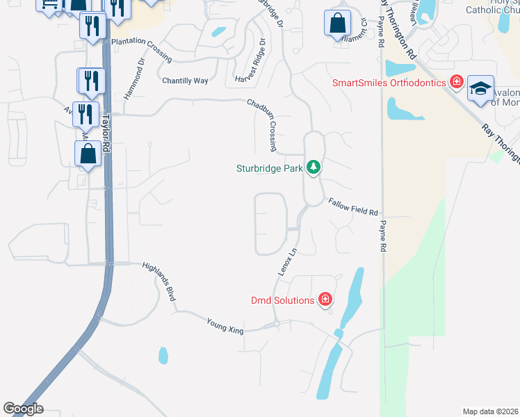 map of restaurants, bars, coffee shops, grocery stores, and more near 8212 Roanoke Court in Montgomery