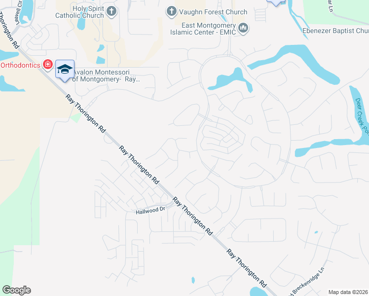 map of restaurants, bars, coffee shops, grocery stores, and more near 8730 Robins Look Court in Montgomery