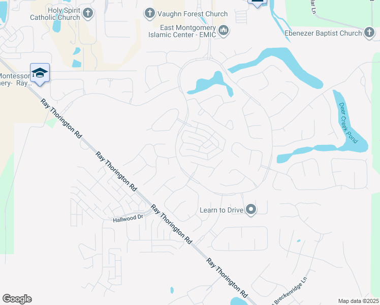 map of restaurants, bars, coffee shops, grocery stores, and more near 8975 Stoneridge Place in Montgomery