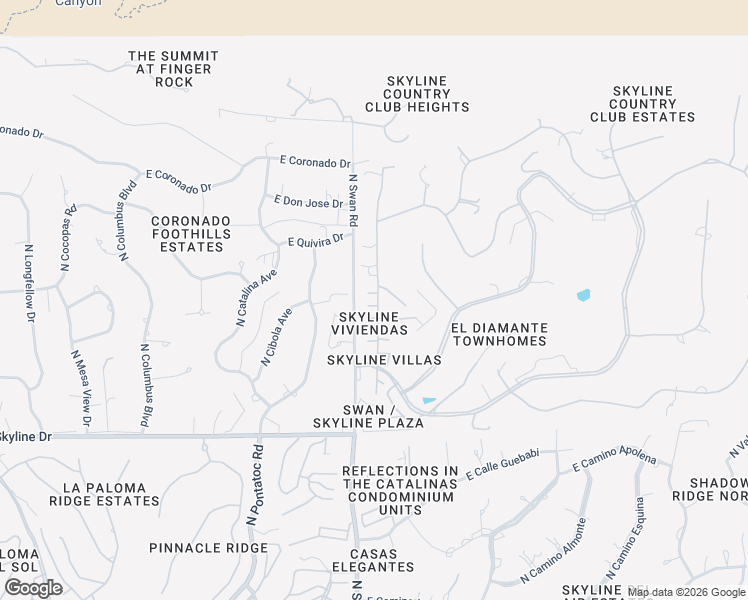 map of restaurants, bars, coffee shops, grocery stores, and more near 4720 East Cherry Hills Place in Tucson