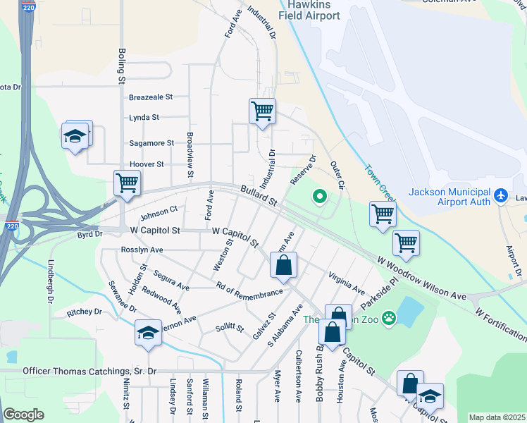 map of restaurants, bars, coffee shops, grocery stores, and more near 162 Marion Avenue in Jackson