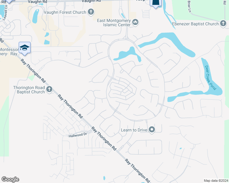 map of restaurants, bars, coffee shops, grocery stores, and more near 8974 Stoneridge Place in Montgomery