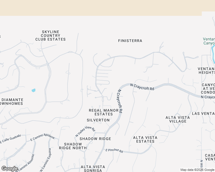 map of restaurants, bars, coffee shops, grocery stores, and more near 6734 North Chapultapec Circle in Tucson