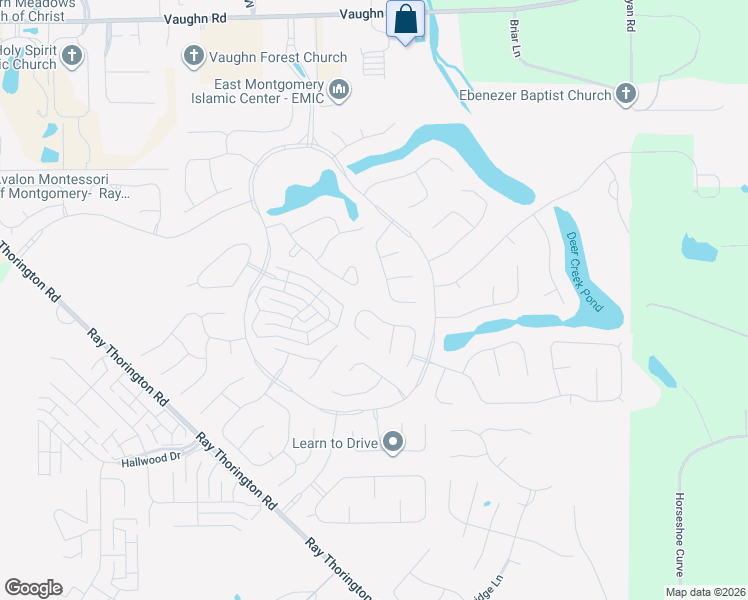 map of restaurants, bars, coffee shops, grocery stores, and more near 9218-9222 Hanston Place in Montgomery