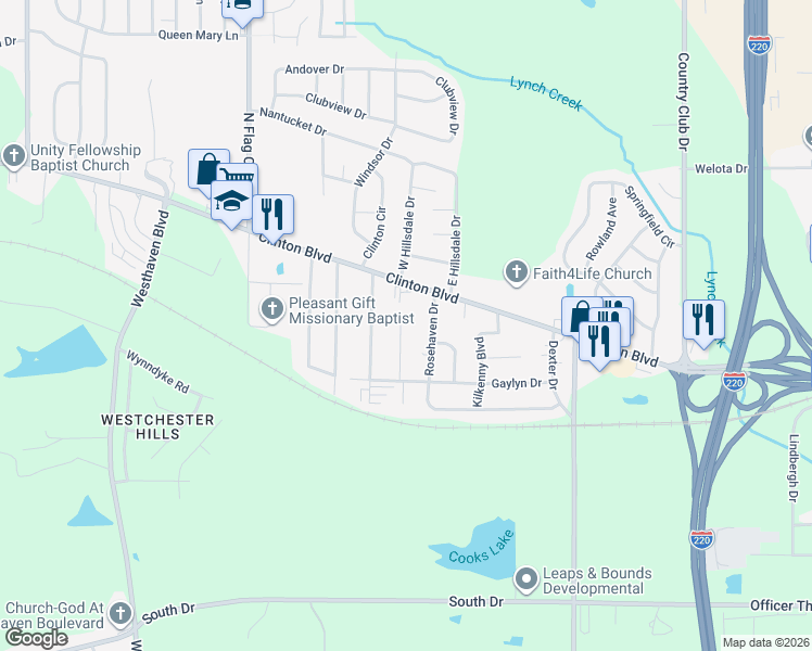 map of restaurants, bars, coffee shops, grocery stores, and more near 210 Deason Drive in Jackson