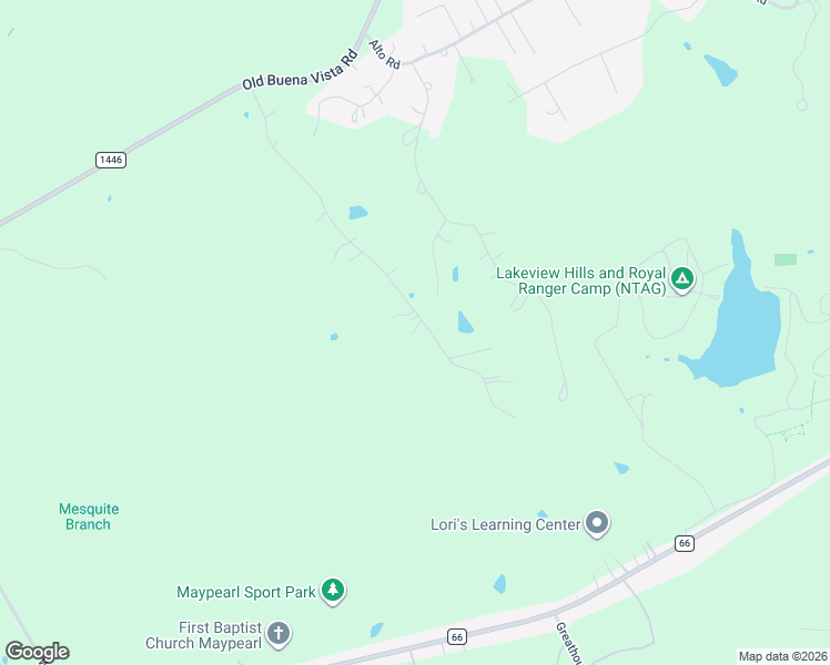 map of restaurants, bars, coffee shops, grocery stores, and more near 443 Mesa Road in Waxahachie