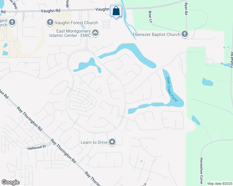 map of restaurants, bars, coffee shops, grocery stores, and more near 9012 Hanston Ct in Montgomery