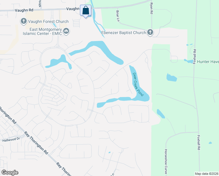 map of restaurants, bars, coffee shops, grocery stores, and more near 9208 Prentiss Court in Montgomery