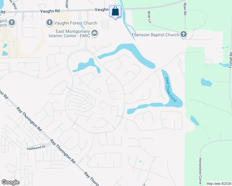 map of restaurants, bars, coffee shops, grocery stores, and more near 9012 Hanston Court in Montgomery