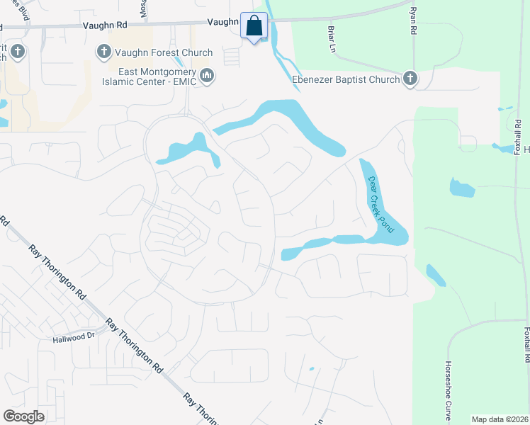 map of restaurants, bars, coffee shops, grocery stores, and more near 9012 Hanston Court in Montgomery