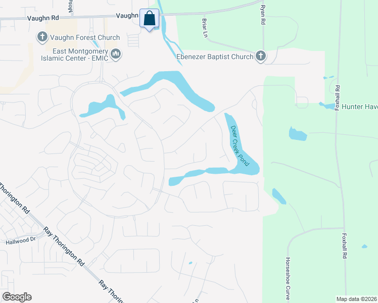 map of restaurants, bars, coffee shops, grocery stores, and more near 9208 Prentiss Ct in Montgomery