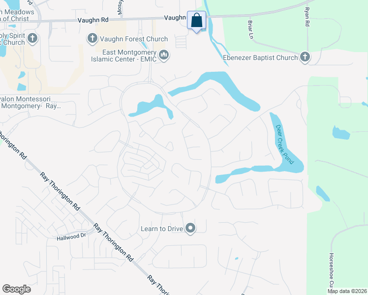 map of restaurants, bars, coffee shops, grocery stores, and more near 9218 Hanston Place in Montgomery