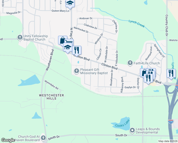 map of restaurants, bars, coffee shops, grocery stores, and more near 112 Barbara Ave in Jackson