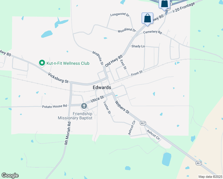 map of restaurants, bars, coffee shops, grocery stores, and more near South Magnolia Street in Edwards