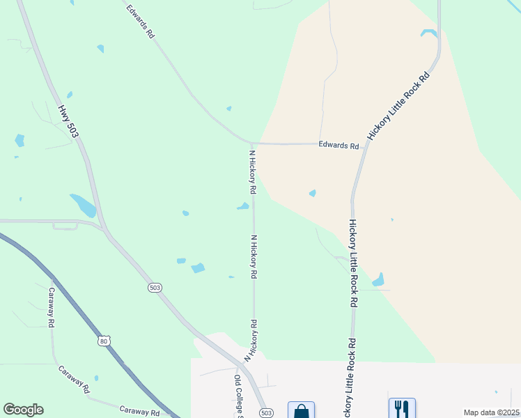 map of restaurants, bars, coffee shops, grocery stores, and more near 577 North Hickory Road in Hickory