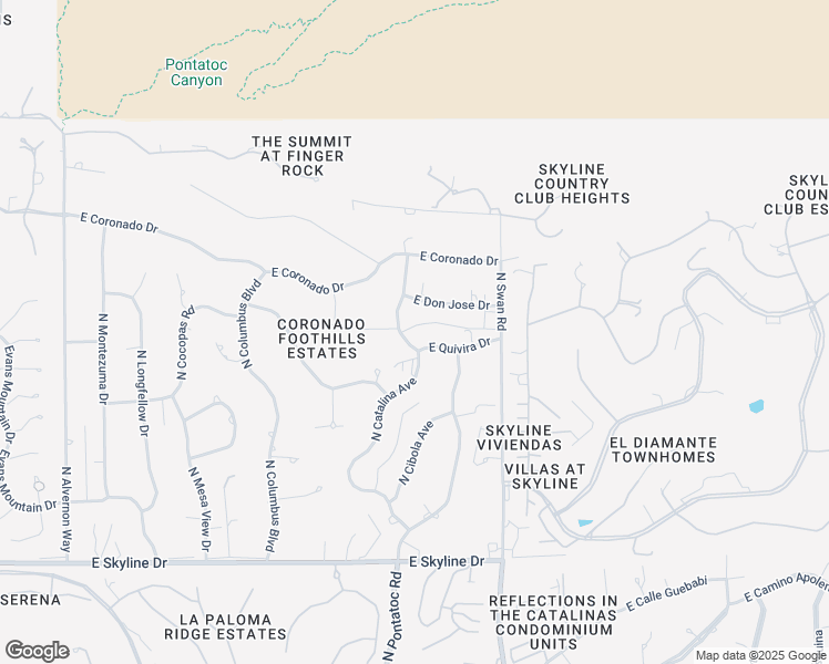 map of restaurants, bars, coffee shops, grocery stores, and more near 4522 East Don Jose Drive in Tucson