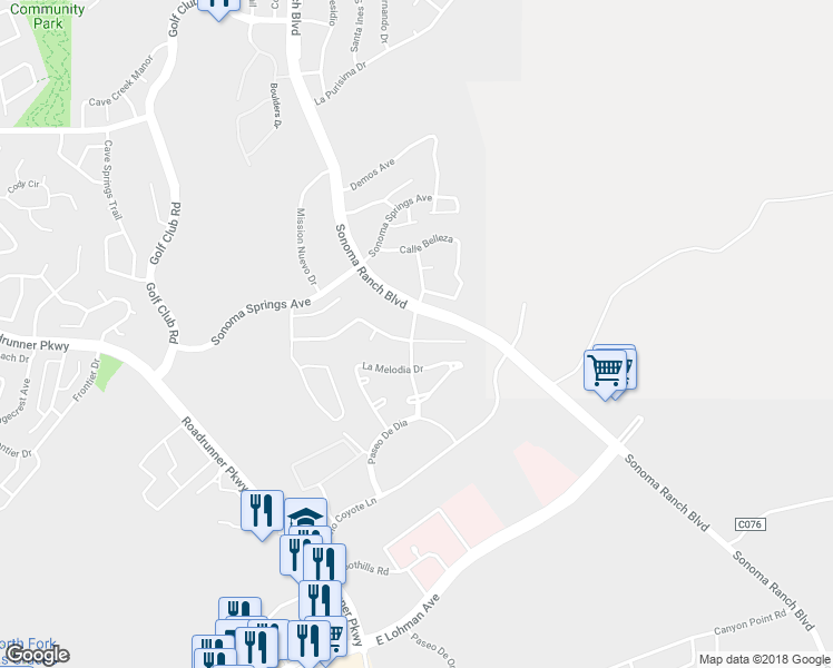 map of restaurants, bars, coffee shops, grocery stores, and more near 620 La Camelia Drive in Las Cruces