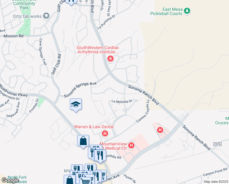 map of restaurants, bars, coffee shops, grocery stores, and more near 4236 Capistrano Avenue in Las Cruces