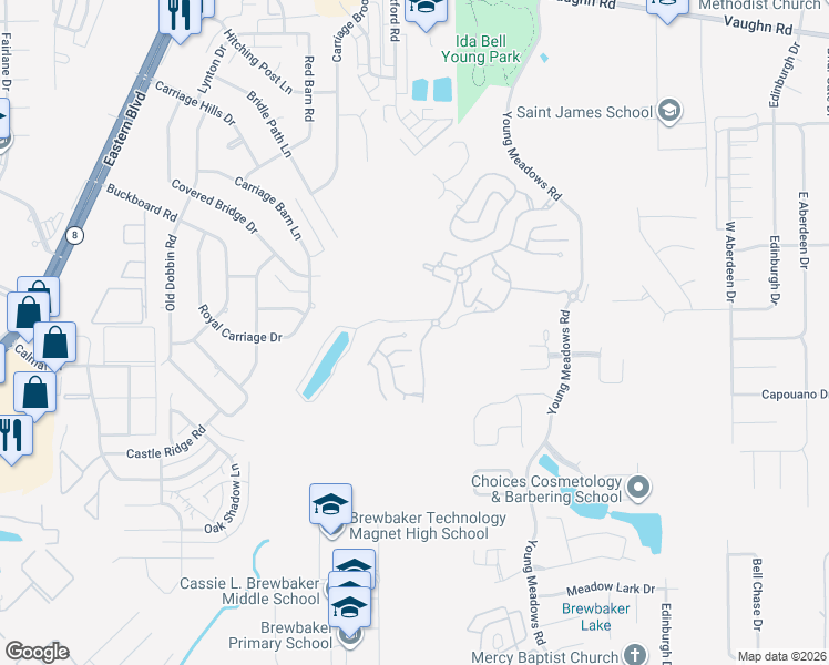 map of restaurants, bars, coffee shops, grocery stores, and more near 3912 Turning Leaf Loop in Montgomery