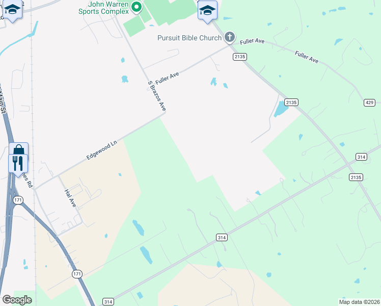 map of restaurants, bars, coffee shops, grocery stores, and more near 1541 Oak Hill Road in Cleburne