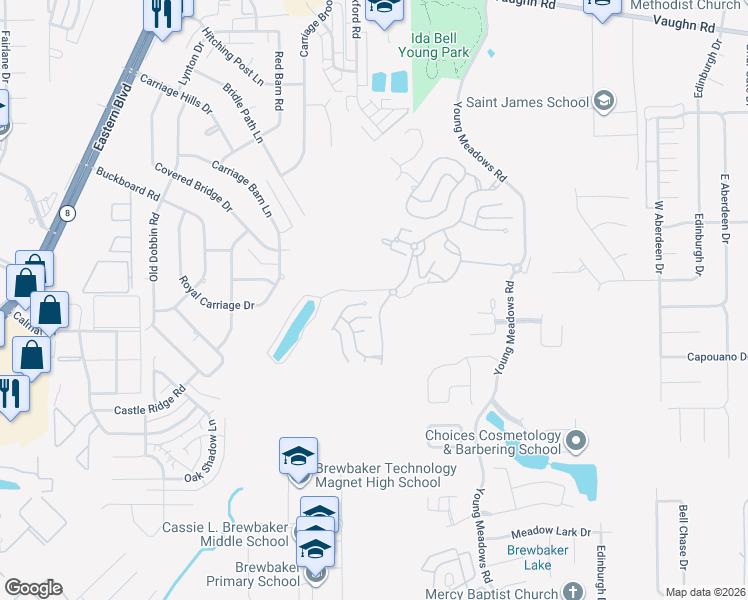 map of restaurants, bars, coffee shops, grocery stores, and more near 3912 Turning Leaf Loop in Montgomery