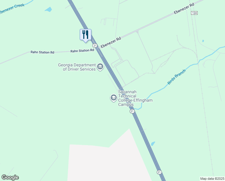 map of restaurants, bars, coffee shops, grocery stores, and more near 2890 Georgia 21 in Rincon