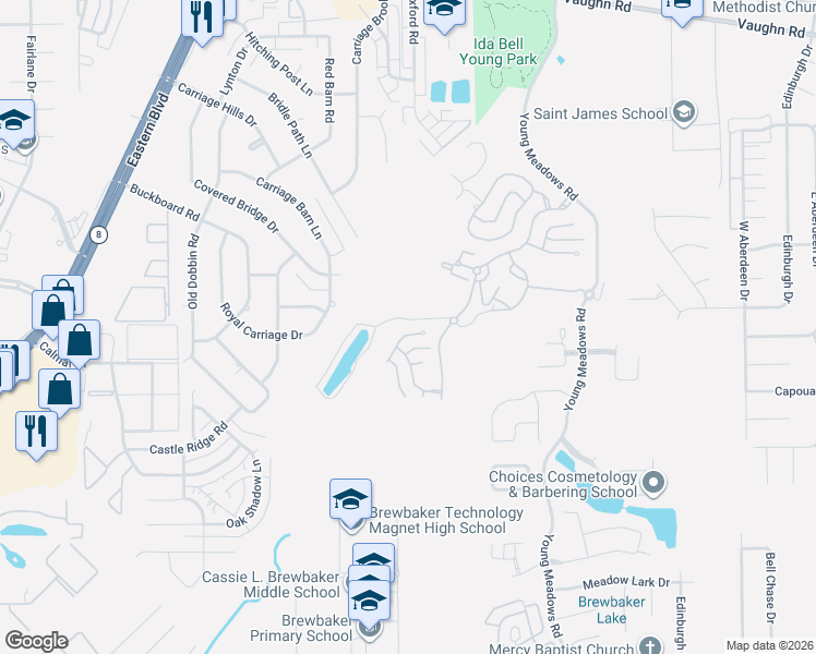 map of restaurants, bars, coffee shops, grocery stores, and more near 3912 Turning Leaf Loop in Montgomery