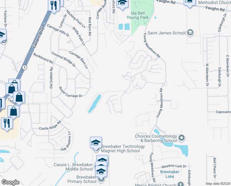 map of restaurants, bars, coffee shops, grocery stores, and more near 3912 Turning Leaf Loop in Montgomery