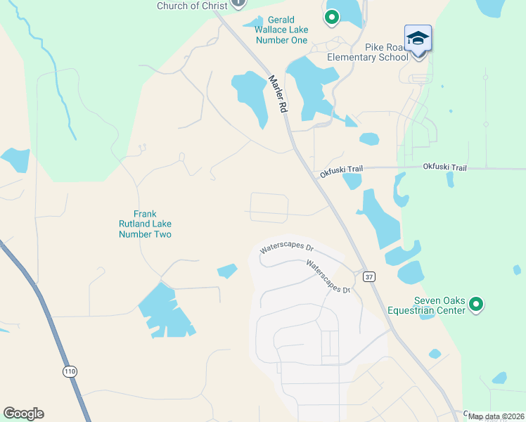 map of restaurants, bars, coffee shops, grocery stores, and more near 59 Mason Mill Road in Pike Road