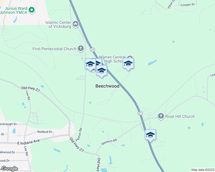 map of restaurants, bars, coffee shops, grocery stores, and more near in Beechwood