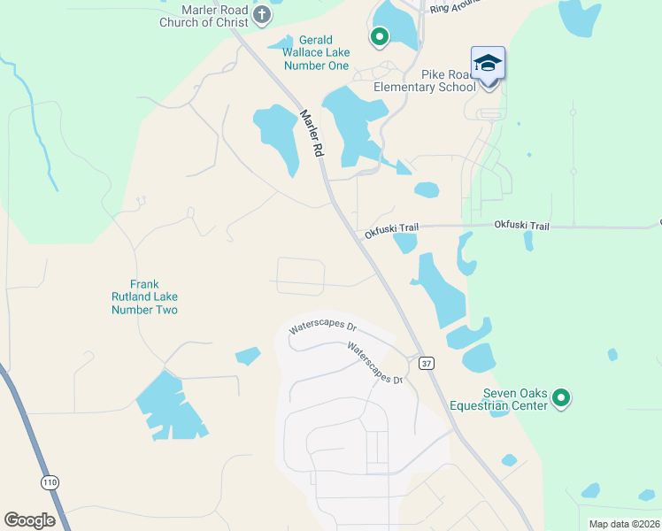 map of restaurants, bars, coffee shops, grocery stores, and more near 2522-2802 Marler Road in Pike Road