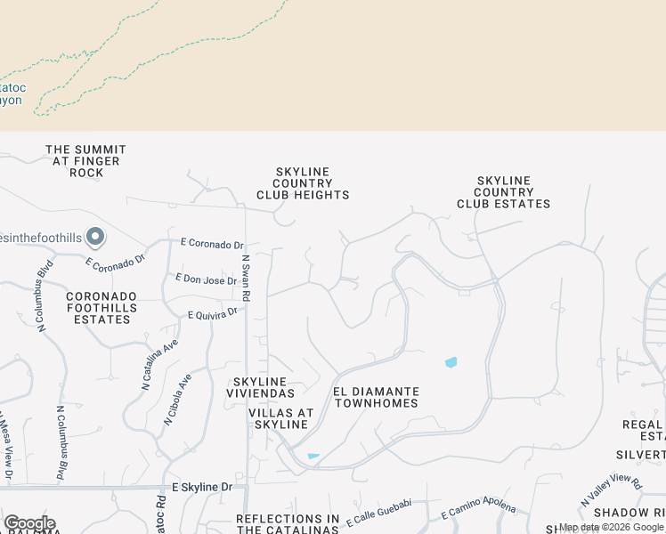 map of restaurants, bars, coffee shops, grocery stores, and more near 4911 East Oakmont Drive in Tucson