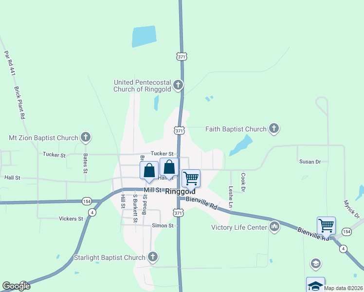 map of restaurants, bars, coffee shops, grocery stores, and more near 2800 Military Road in Ringgold