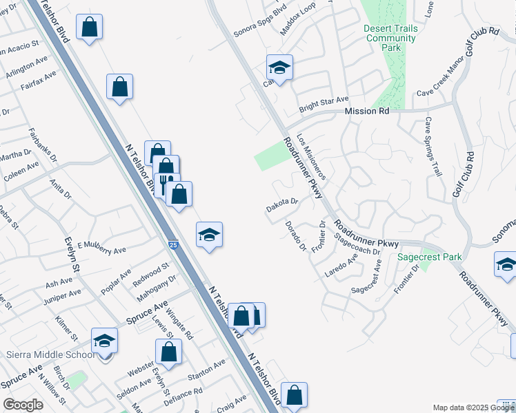 map of restaurants, bars, coffee shops, grocery stores, and more near 2221 Dakota Dr in Las Cruces